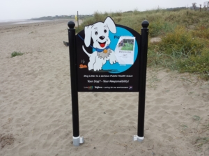 Tidy Towns signage on County Louth beach